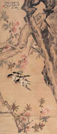 朱梦庐 丙申（1896）年作 花鸟 立轴